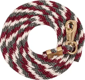 9 Foot Burgundy, Grey and Cream Bull Snap Lead Rope