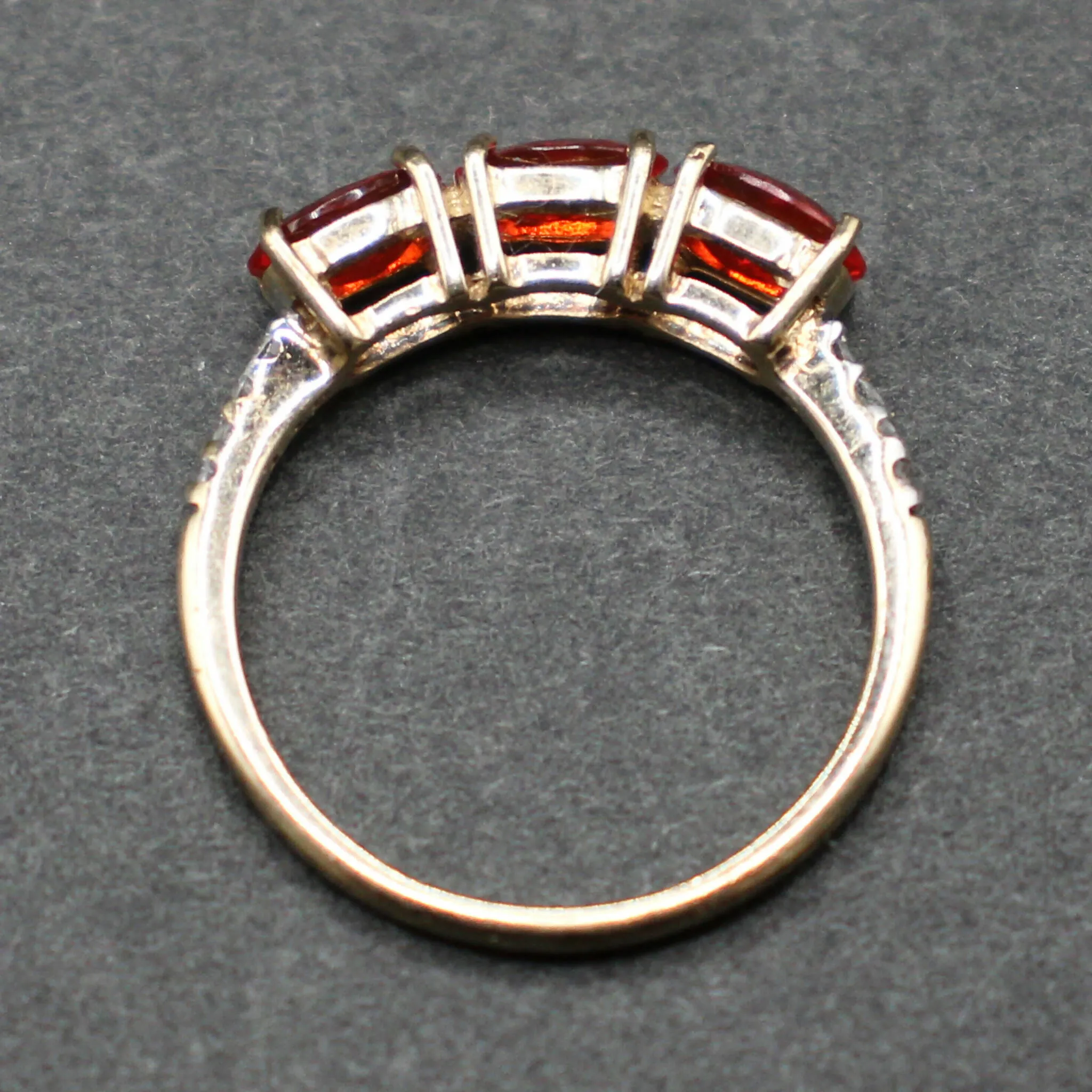 9ct gold fire opal set ring