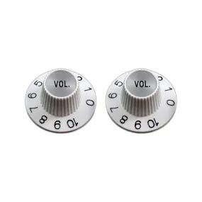 Allparts PK-3244 Witch Hat Voulme Knobs, White, Set of 2