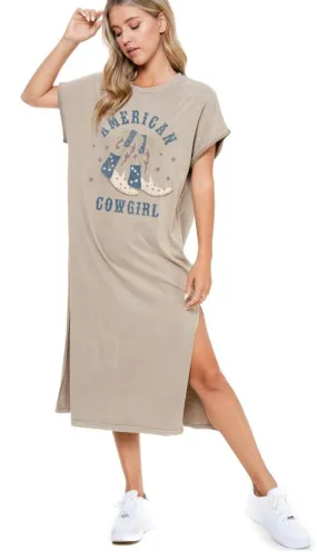 American Cowgirl Graphic Tee Dress