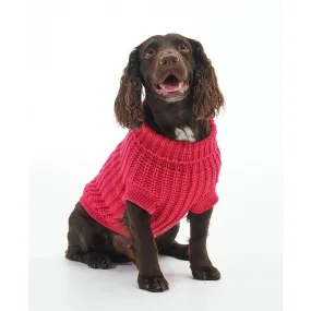 Barbour Pink Dahlia Chunky Knit Turtleneck Dog Sweater