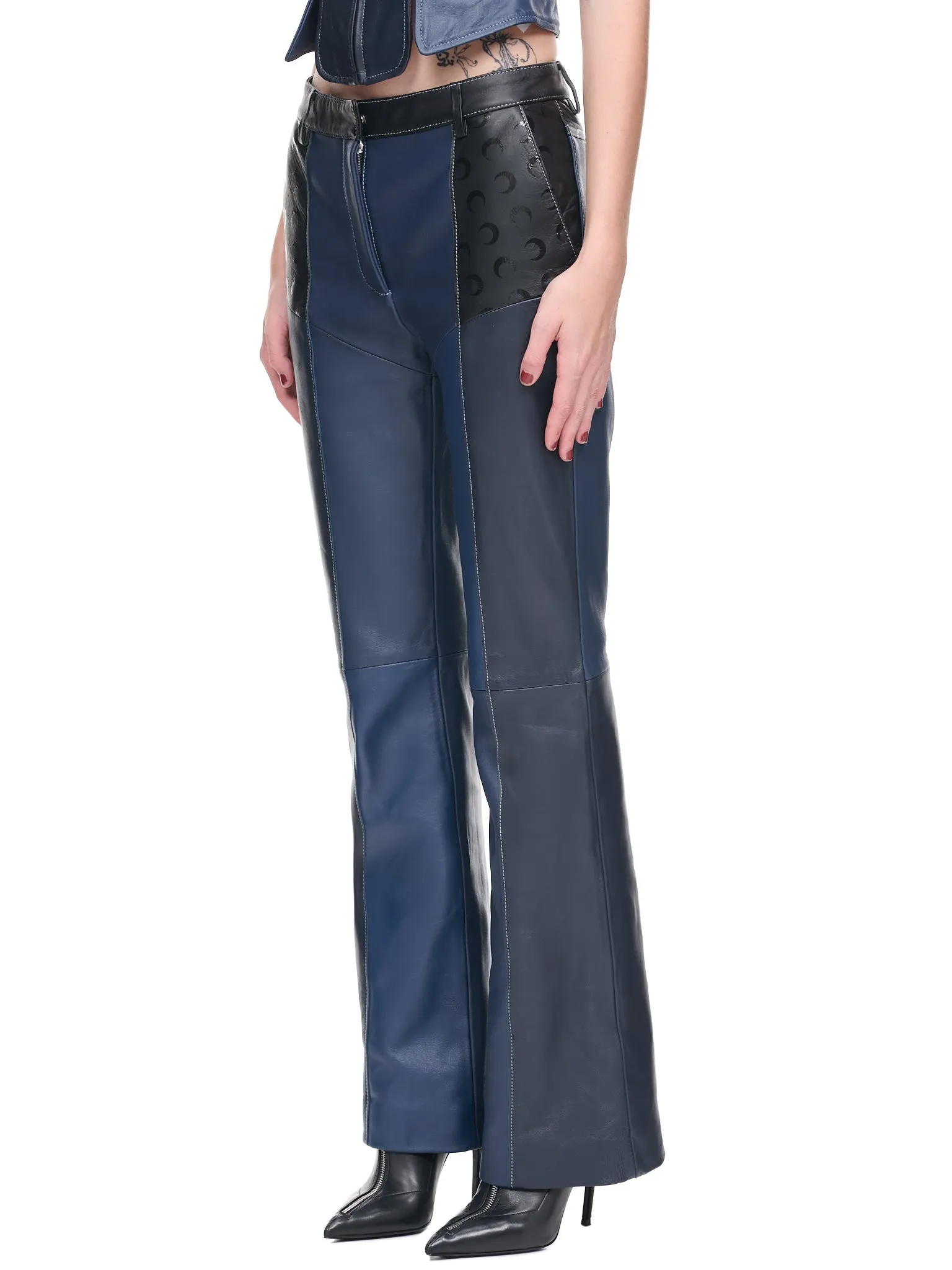 Blue Leather Trousers (P142WU-LEALE0008-BLUE)