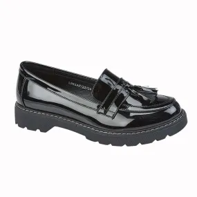 Boulevard Black Patent Tassel Detail Loafer