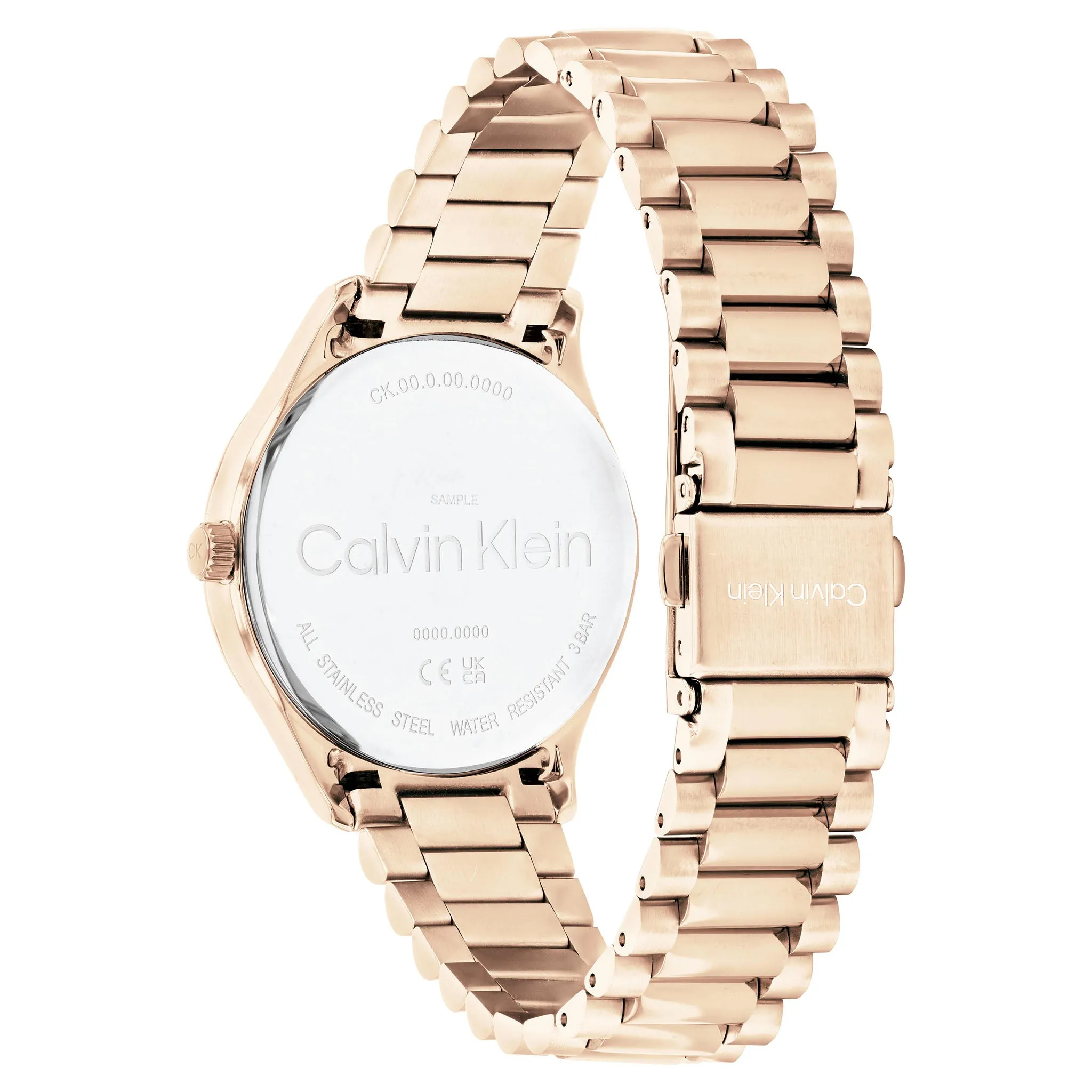 Calvin Klein Carnation Gold Steel Burgundy Dial Unisex Watch - 25200169