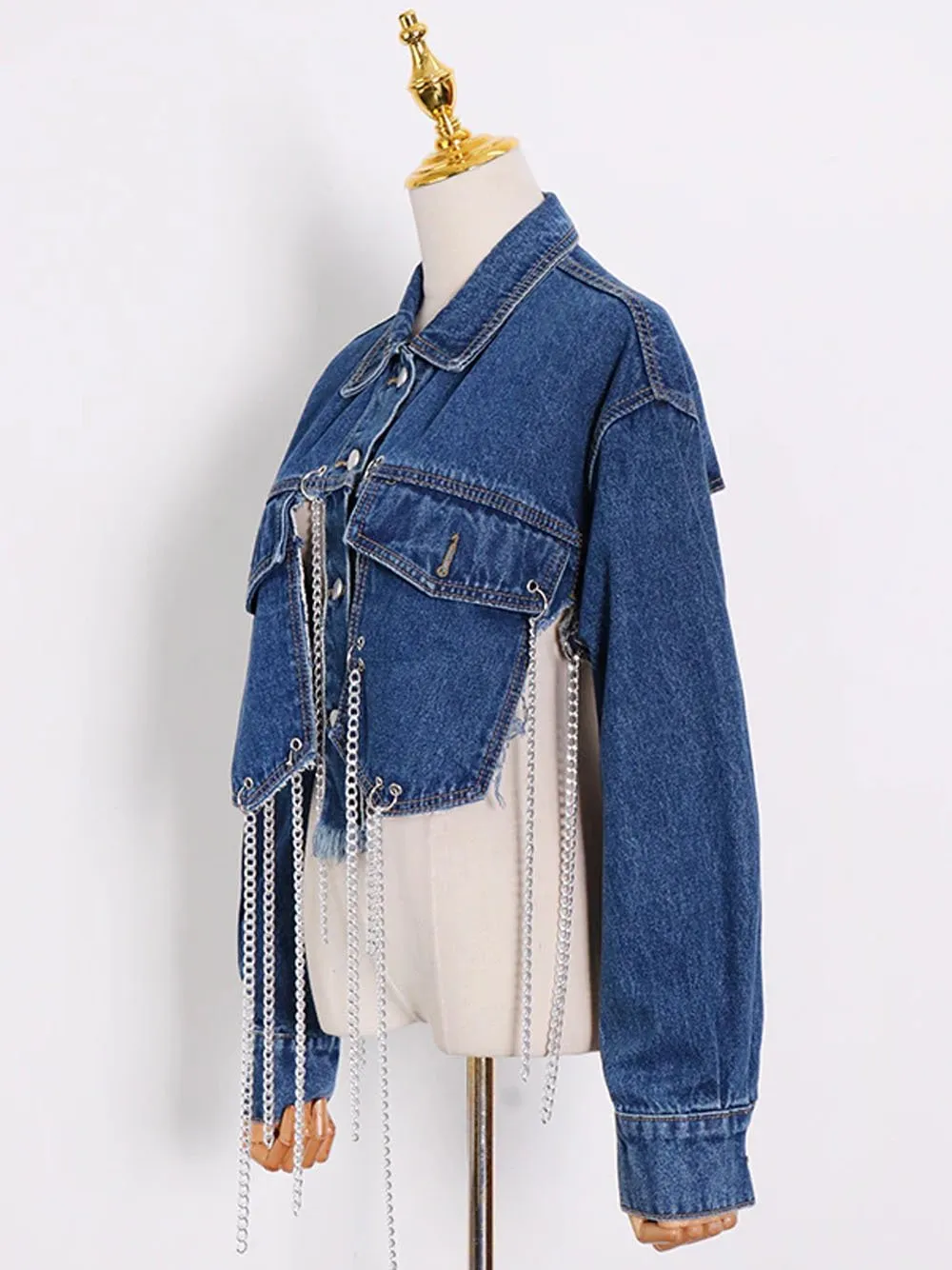 Chain Tassel Denim Jacket