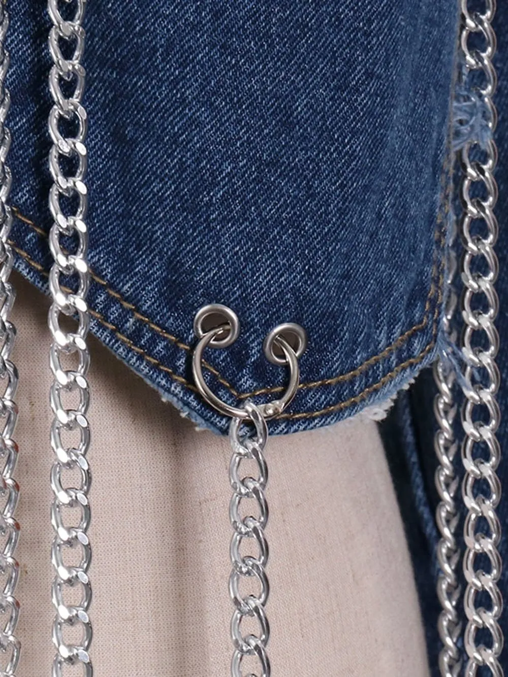 Chain Tassel Denim Jacket