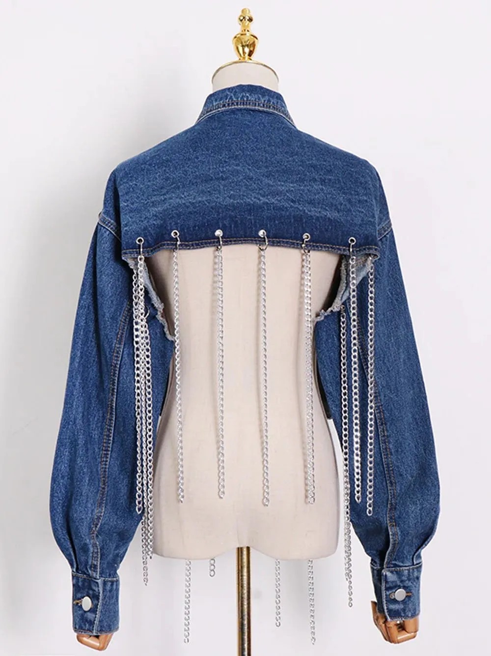 Chain Tassel Denim Jacket