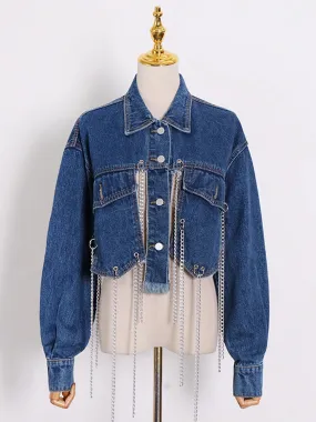 Chain Tassel Denim Jacket