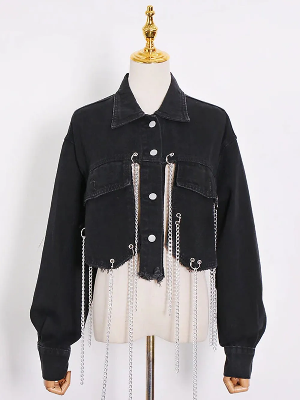 Chain Tassel Denim Jacket