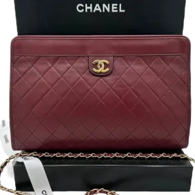 CHANEL Lambskin French Frame Clutch