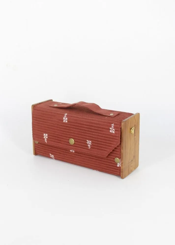 Cocoa & Oat Box Clutch- Changeable Sleeve