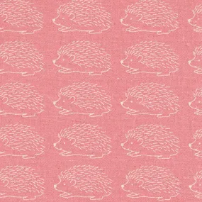 Cotton Flax Hedgehogs Pink ½ yd