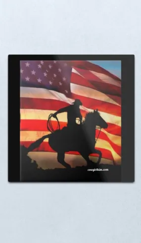 Cowgirl Kim American Cowboy Metal Wall Art - 12" x 12" - In Stock