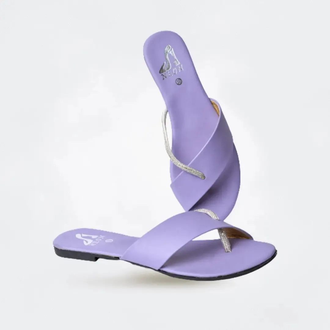 Cross Strap Toe Sliders Purple