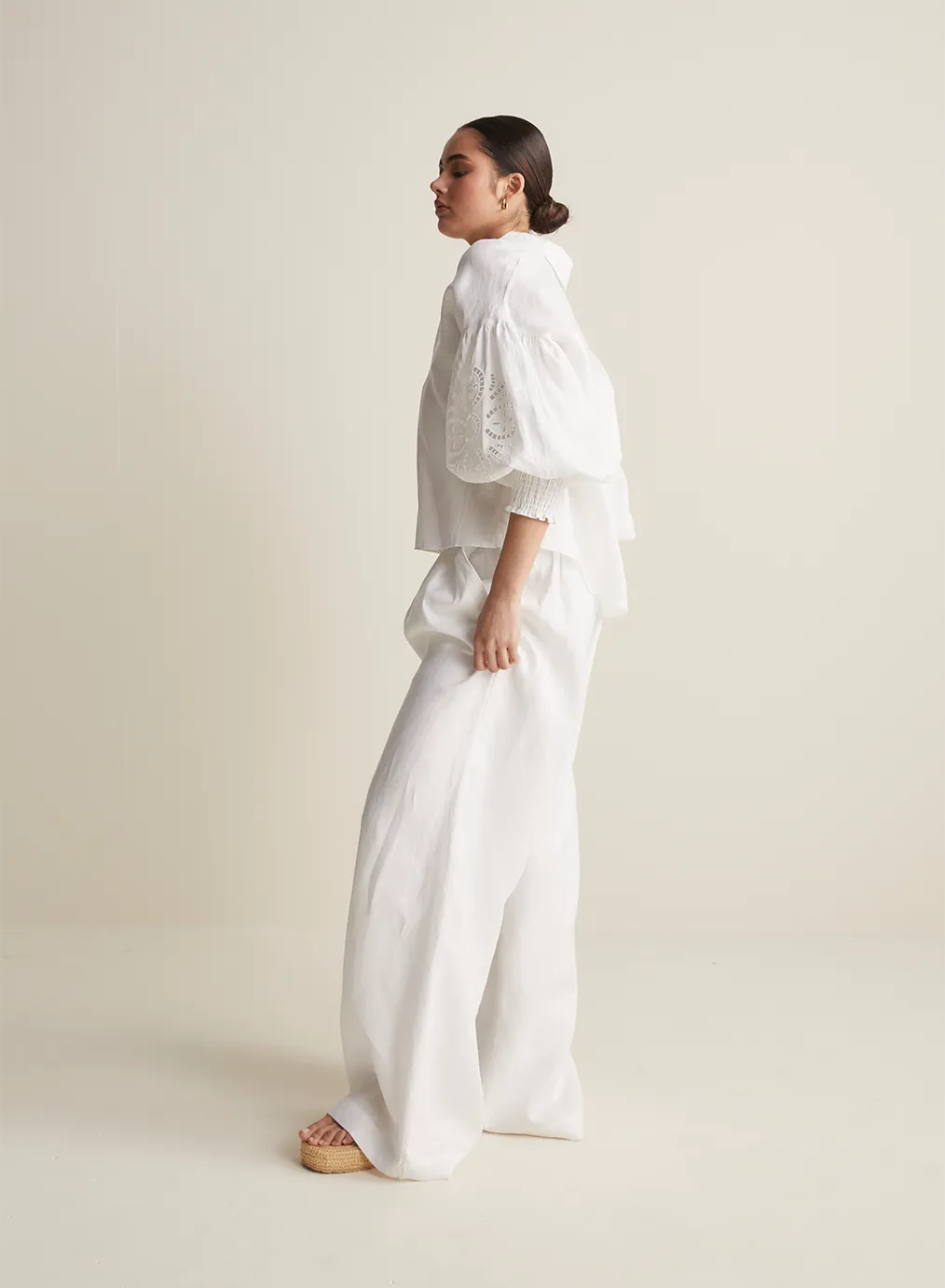 Devon Linen Pant | Optical White | Restock