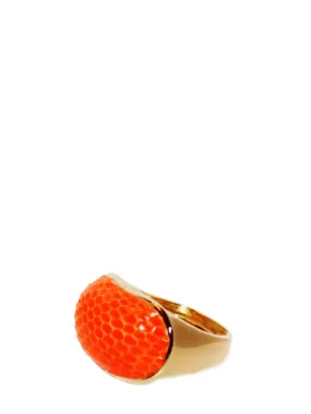 Exotic Dome Ring in Mandarin Lizard Skin