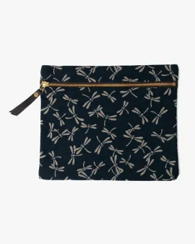 Flat Medium Zipper Pouch, Indigo Large Tonbo