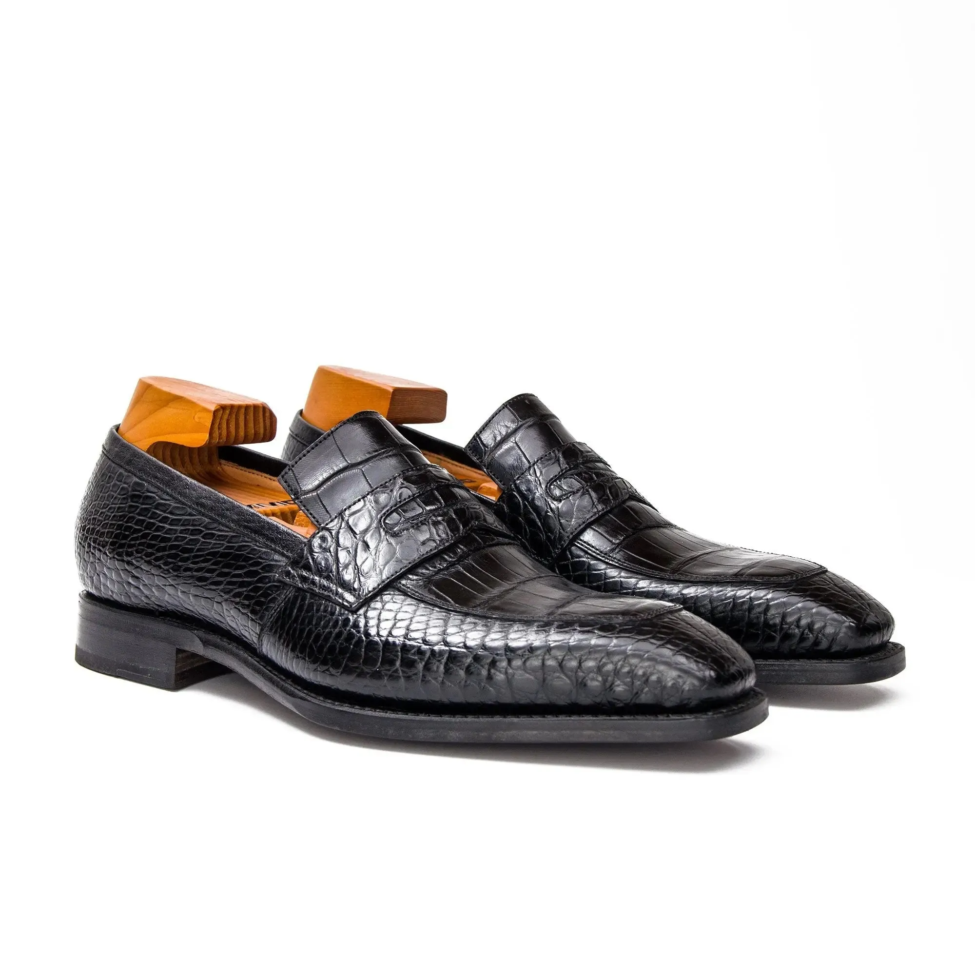 Goodyear Welted Crocodile Leather Loafers