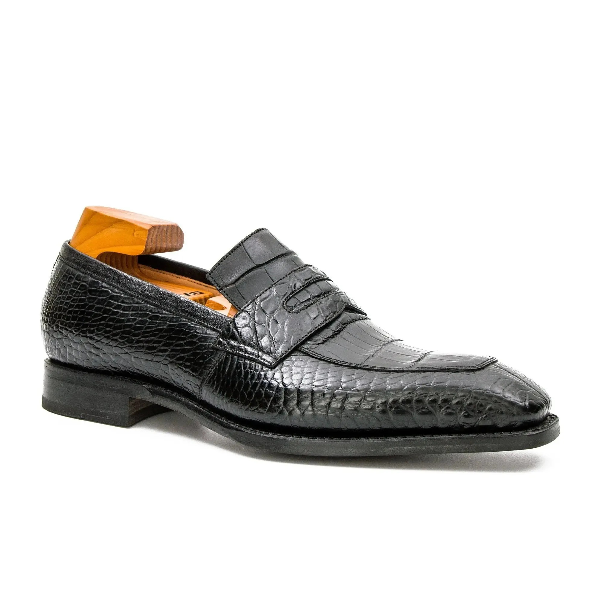 Goodyear Welted Crocodile Leather Loafers