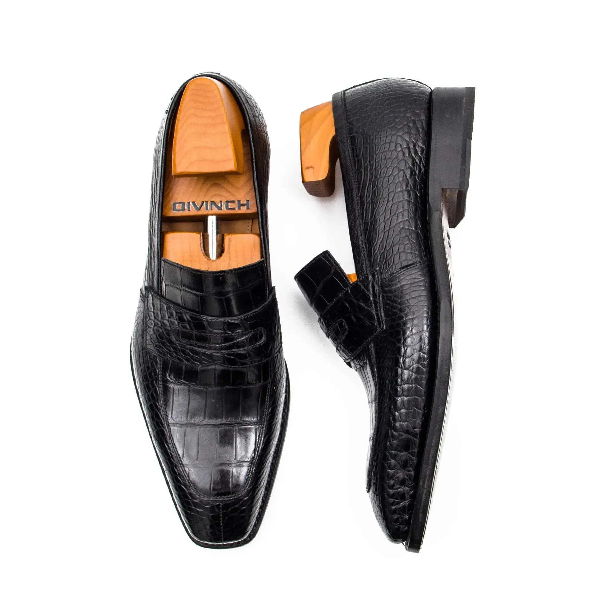 Goodyear Welted Crocodile Leather Loafers