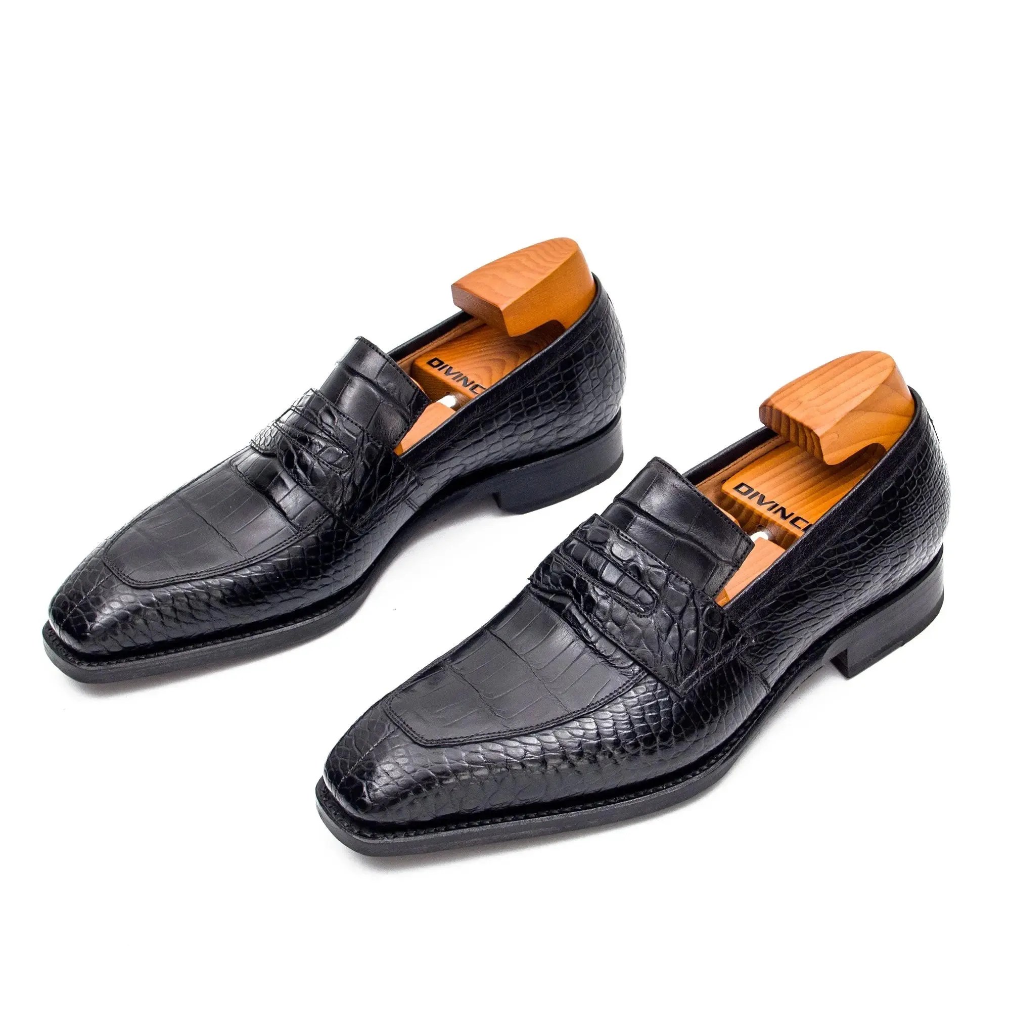 Goodyear Welted Crocodile Leather Loafers