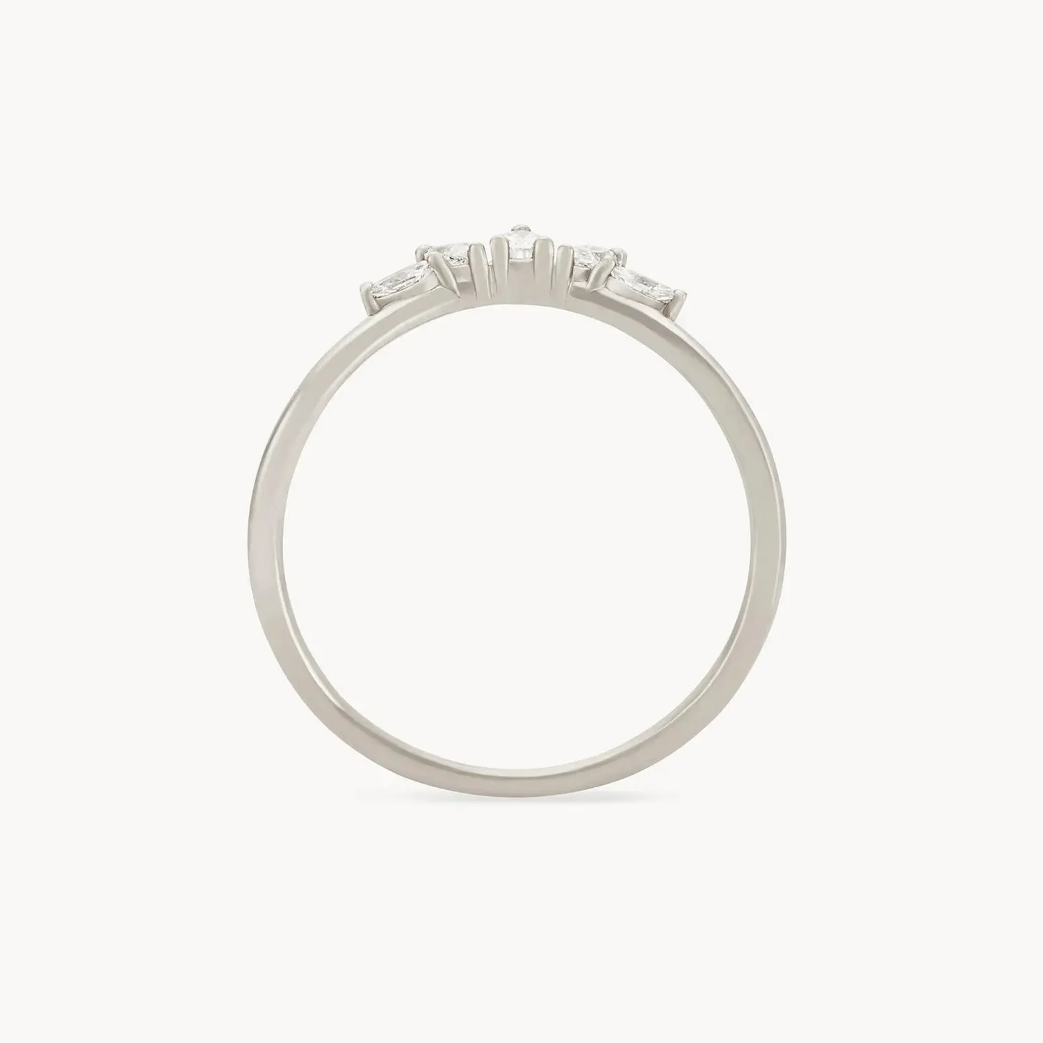 Illumina band - 14k white gold, white diamond