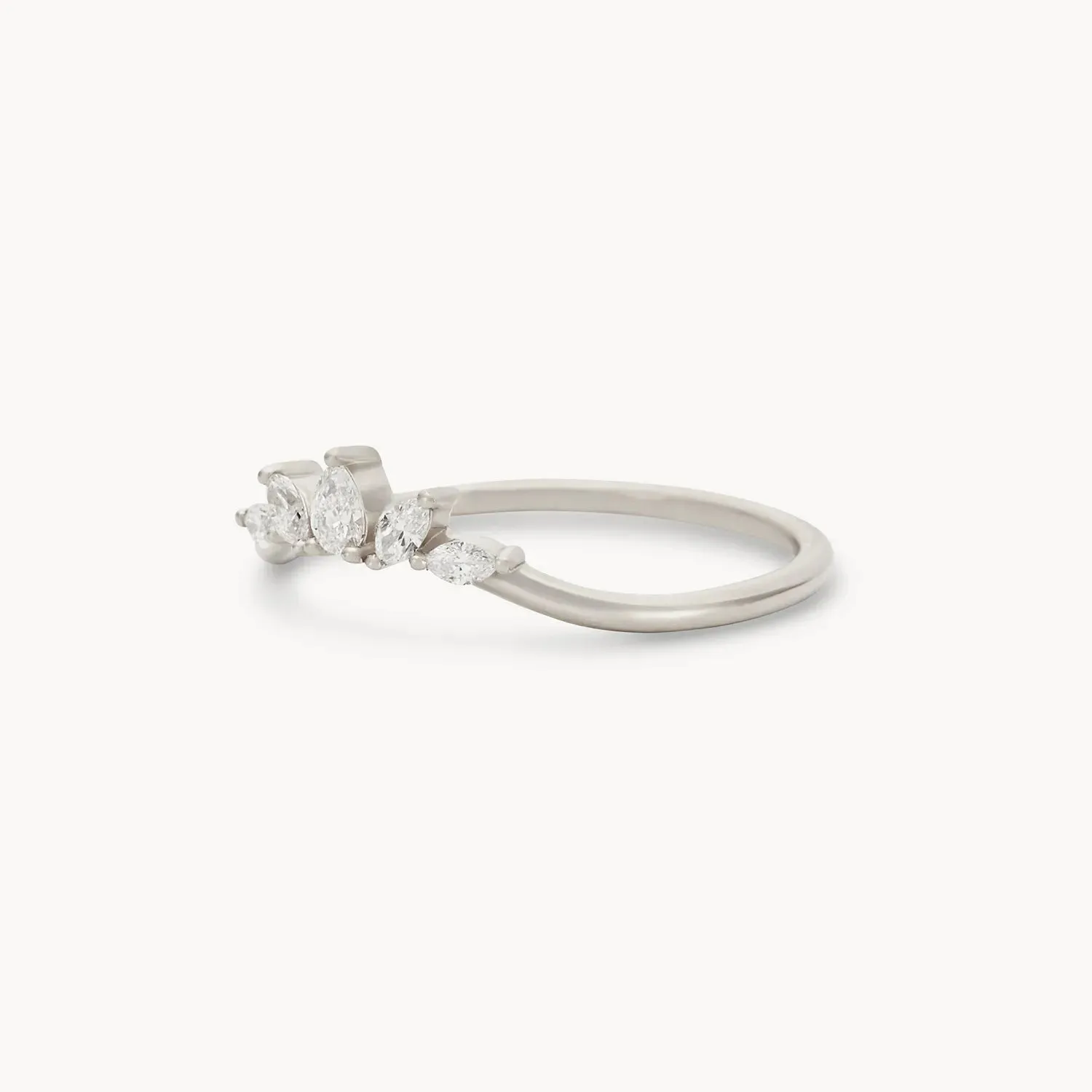 Illumina band - 14k white gold, white diamond