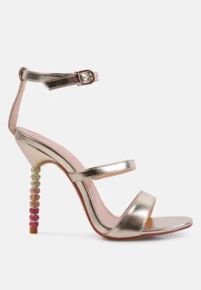 Lawsuit Rhinestone Ball Heel Satin Sandals By Ruw