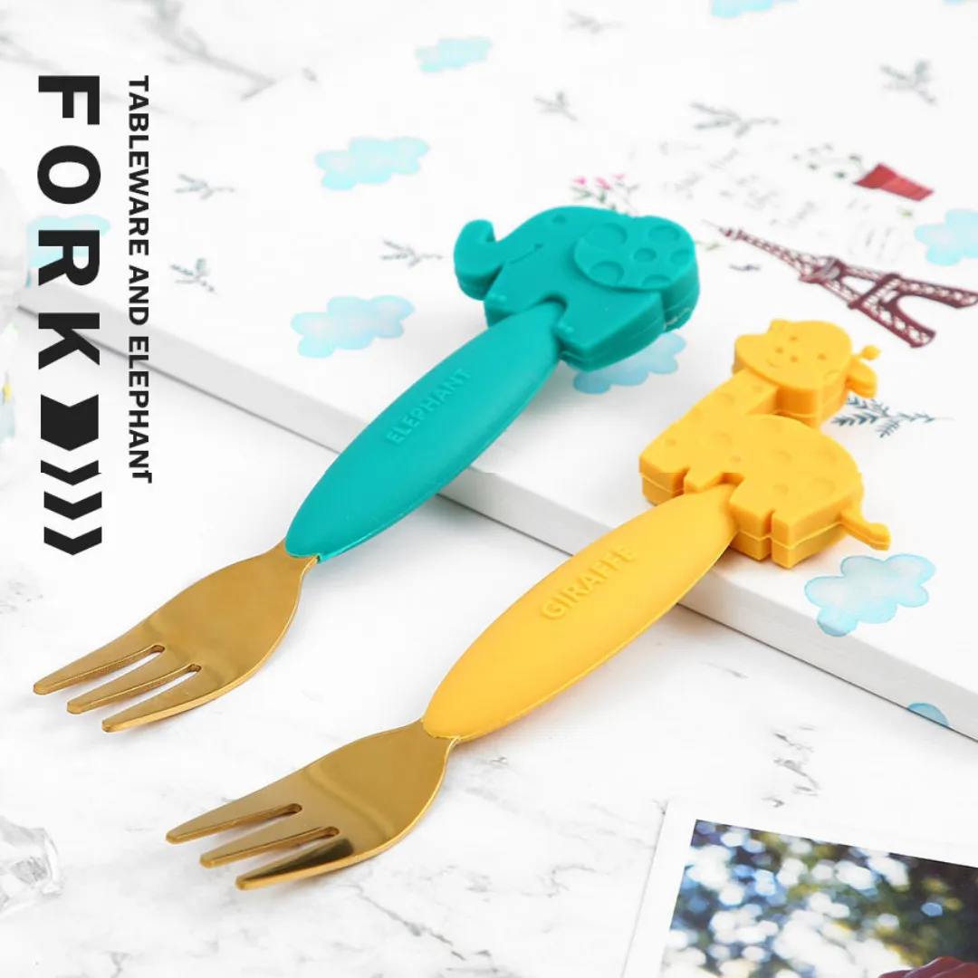 MINISO Cute Silicone and Stainless Steel Fork