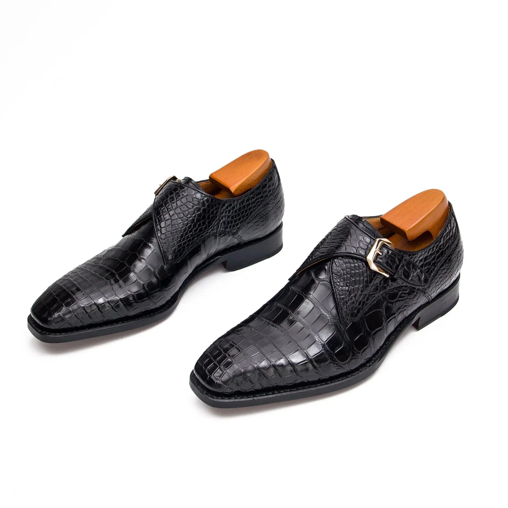 Nile Crocodile Monk Strap Shoes