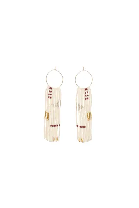 Pembetatu Small Hoop Earrings - PINK/GOLD/BURGUNDY/TAUPE