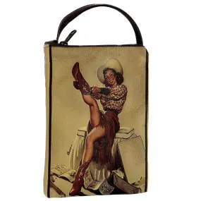 Pin-Up Cowgirl In Boots Western Leather Purse