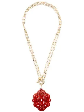 Regal Pendant Necklace - Red