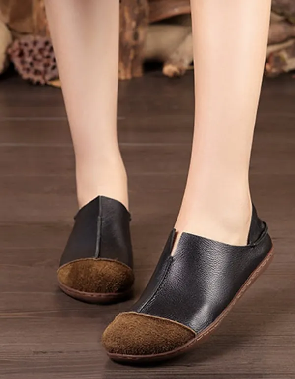 Retro Leather Women's Handmade Comfortable Flat Shoes