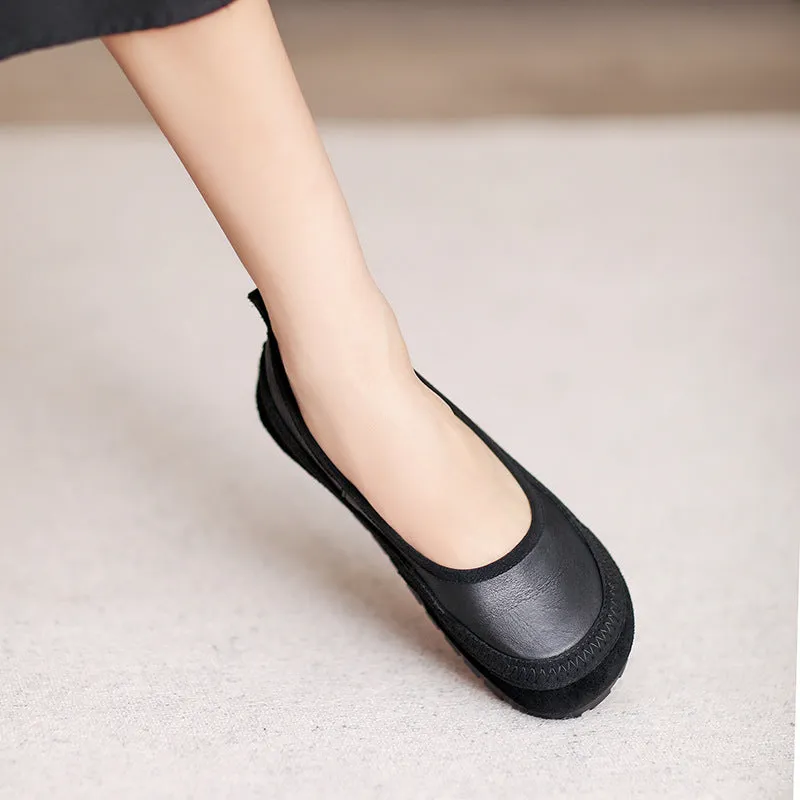 Women Retro Soft Leather Casual Flats