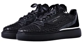 Women's Low-Top BNJ RAPHAEL BLACK PYTHON CUT-MATT NAPPA