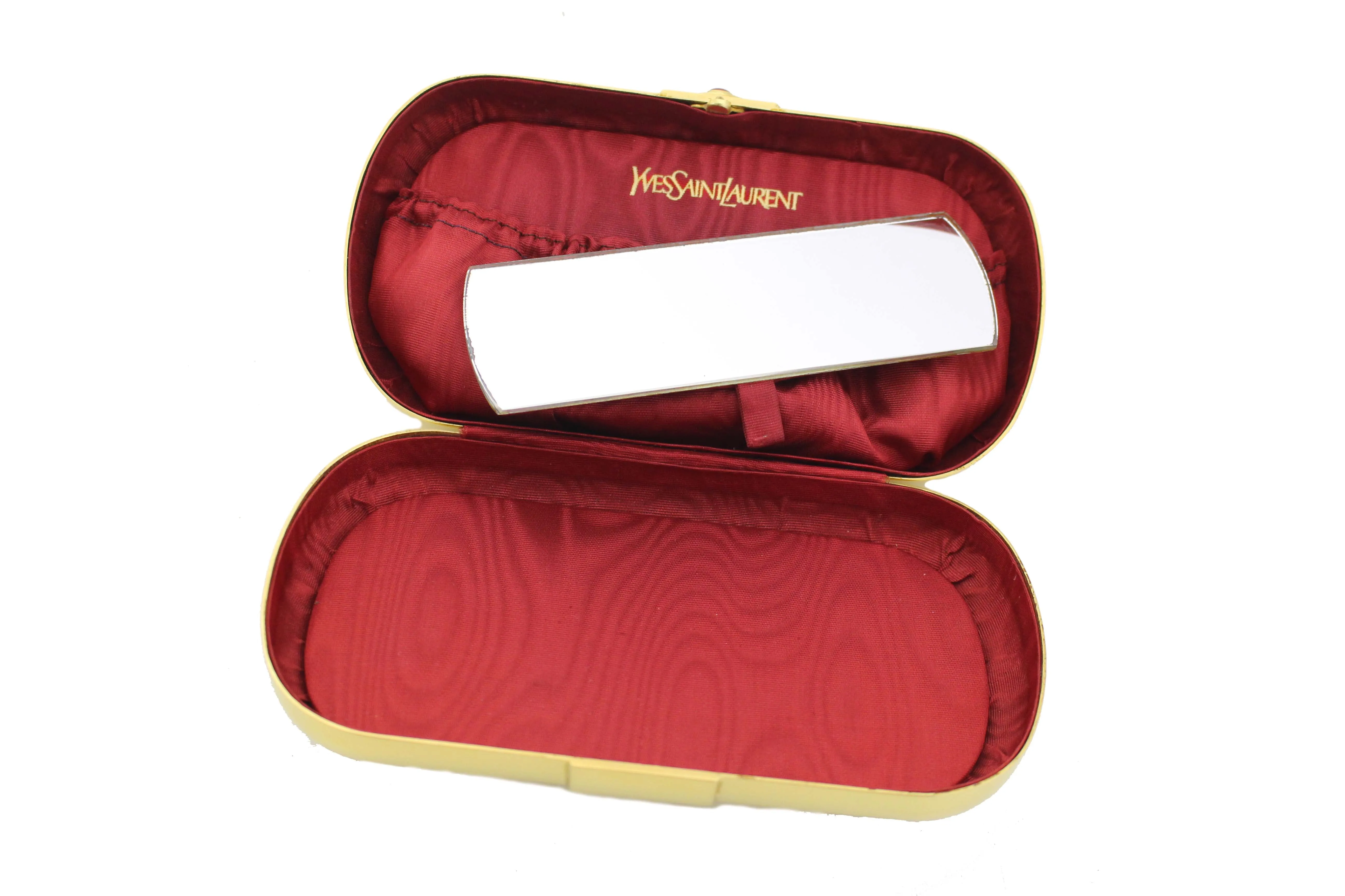 Yves Saint Laurent gold plated minaudière