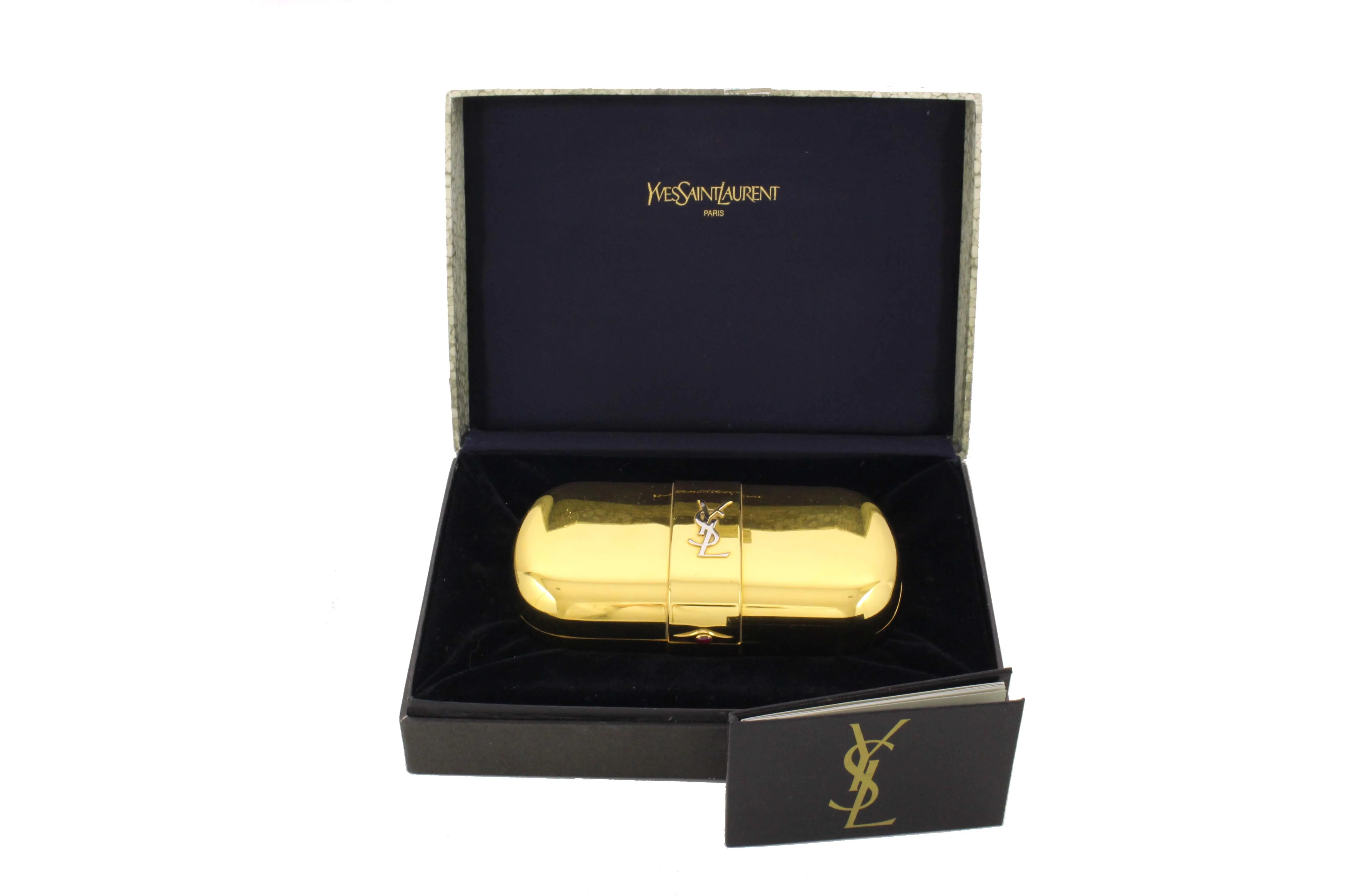 Yves Saint Laurent gold plated minaudière